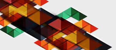 Soyut geometrik arkaplan. Modern çakışan üçgenler. Mesajınız için alışılmadık renk şekilleri. İş ya da teknik sunum, uygulama kapağı şablonu