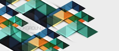 Soyut geometrik arkaplan. Modern çakışan üçgenler. Mesajınız için alışılmadık renk şekilleri. İş ya da teknik sunum, uygulama kapağı şablonu