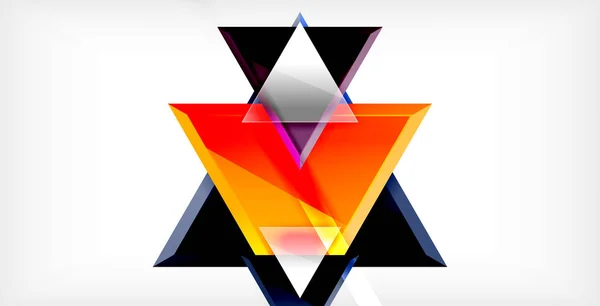 動的三角形構成抽象背景 — ストックベクタ
