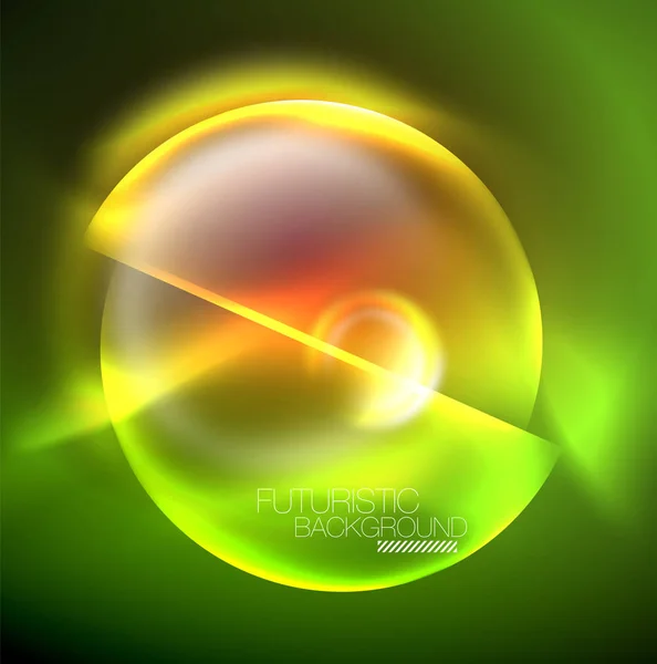 Vektor glühende Neon-Kreise abstrakter Hintergrund — Stockvektor