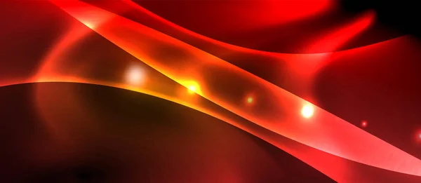 Neón líneas de onda de color fondo abstracto, luz futurista techno magia — Archivo Imágenes Vectoriales