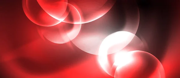 Glänsande Neon färg ljus med cirklar abstrakt bakgrund — Stock vektor