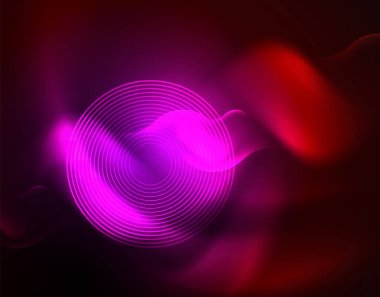 Parlak neon geometrik dalgalar şablonu