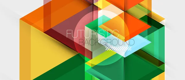 Bright color hexagon geometrical composition background, business presentation template — Stock Vector