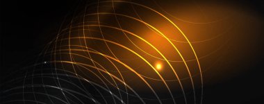 Parlak neon techno şablonu. Neon hatları arka plan, 80s tarzı lazer ışınları