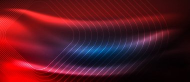 Neon parlayan techno hatları, yüksek teknoloji fütüristik arka plan şablonu kare şekilleri ile