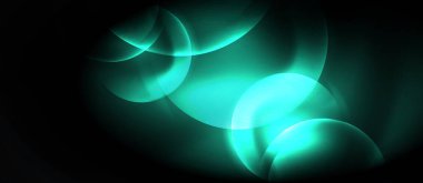 Parlak neon çevrelerde soyut arka plan