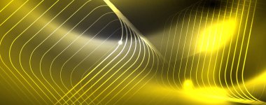 Parlak neon techno şablonu. Neon hatları arka plan, 80s tarzı lazer ışınları