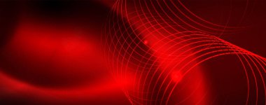 Neon parlayan techno hatları, Hi-Tech futuristik soyut arka plan şablonu, vektör