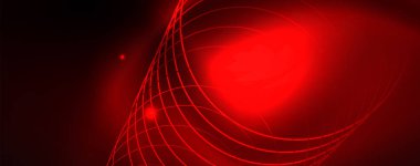 Neon parlayan techno hatları, Hi-Tech futuristik soyut arka plan şablonu, vektör