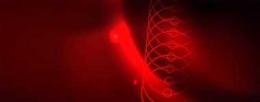 Neon parlayan techno hatları, Hi-Tech futuristik soyut arka plan şablonu, vektör