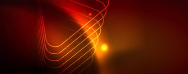 Neon parlayan techno hatları, Hi-Tech futuristik soyut arka plan şablonu, vektör