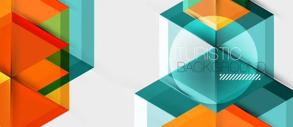 Geometric triangle and hexagon abstract background, vector illustration — Stock Vector