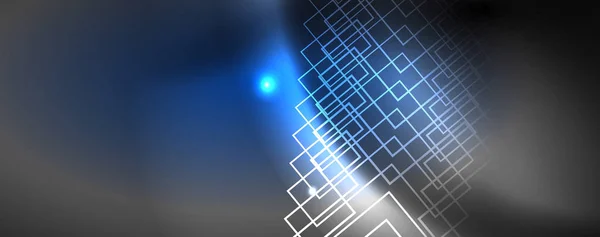 Modèle techno néon brillant. Lignes au néon fond, les rayons laser de style années 80 — Image vectorielle