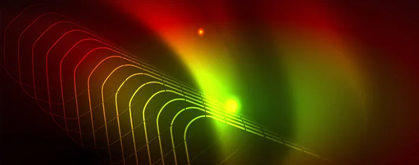 霓虹灯发光技术线,高科技未来派抽象背景模板,矢量 — 图库矢量图片