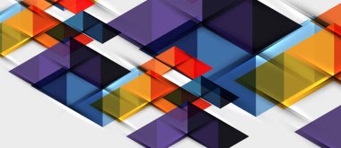 Soyut geometrik arkaplan. Modern çakışan üçgenler. Mesajınız için alışılmadık renk şekilleri. İş ya da teknik sunum, uygulama kapağı şablonu