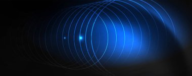 Parlak neon techno şablonu. Neon hatları arka plan, 80s tarzı lazer ışınları