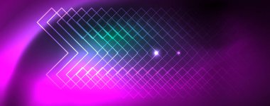 Parlak parlayan tasarım arka plan, Neon tarzı hatları, teknoloji kavramı, vektör