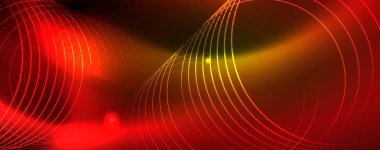 Techno parlayan arka plan, Neon ışık efektleri ve basit formları ile futuristik karanlık şablon, vektör