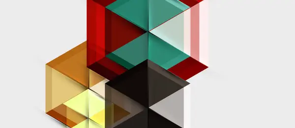 Triangle géométrique et fond abstrait hexagonal, illustration vectorielle — Image vectorielle