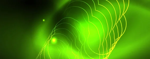 Techno fond lumineux, modèle sombre futuriste avec des effets de lumière au néon et des formes simples, vecteur — Image vectorielle