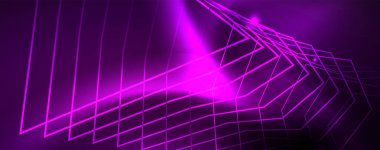 Parlak parlayan tasarım arka plan, Neon tarzı hatları, teknoloji kavramı, vektör