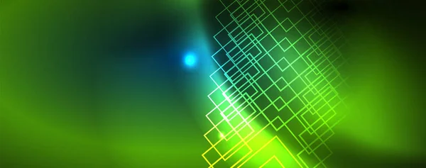 Neonové zářící technolinie, Hi-Tech futuristická abstraktní šablona, vektorová — Stockový vektor