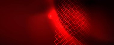 Neon parlayan techno hatları, Hi-Tech futuristik soyut arka plan şablonu, vektör