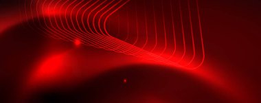 Neon parlayan techno hatları, Hi-Tech futuristik soyut arka plan şablonu, vektör