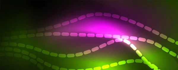 Glanzende Neon vector Wave line abstracte achtergrond, Motion concept — Stockvector