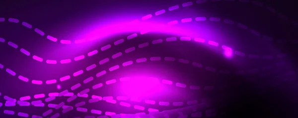 ネオンベクトル波線抽象的な背景、魔法の未来的なテクノデザイン — ストックベクタ