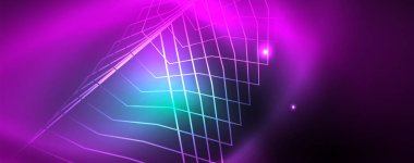 Parlak parlayan tasarım arka plan, Neon tarzı hatları, teknoloji kavramı, vektör