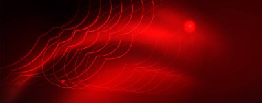 Neon parlayan techno hatları, Hi-Tech futuristik soyut arka plan şablonu, vektör