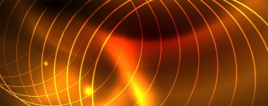 Neon parlayan techno hatları, Hi-Tech futuristik soyut arka plan şablonu, vektör