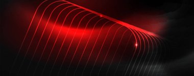 Parlak neon techno şablonu. Neon hatları arka plan, 80s tarzı lazer ışınları