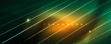 Vektör Neon ışık hatları kavramı, soyut arka plan