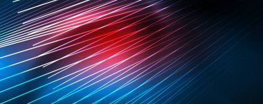 Neon mavi parlak çizgiler, sihirli enerji alanı ışık kavramı, arka plan duvar kağıdı tasarımı