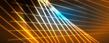 Neon mavi parlak çizgiler, sihirli enerji alanı ışık kavramı, arka plan duvar kağıdı tasarımı