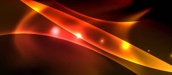 Неонові лінії кольорових хвиль абстрактний фон, магічне технічно футуристичне світло — стоковий вектор