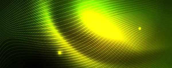 Brillante línea de onda vectorial de neón fondo abstracto, concepto de movimiento — Archivo Imágenes Vectoriales
