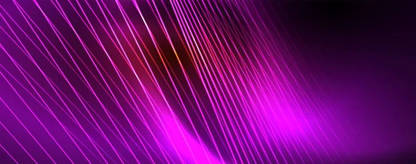 Λαμπερό χρώμα νέον φως με γραμμές, αφηρημένη ταπετσαρία, λαμπερή κίνηση, μαγικό χώρο φως. Techno αφηρημένο φόντο — Διανυσματικό Αρχείο