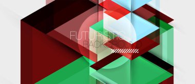 Parlak renk altıgen geometrik kompozisyon arka plan, iş sunumu şablonu