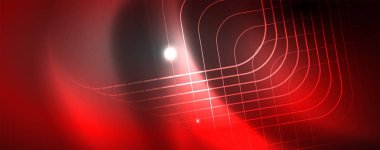 Parlak neon techno şablonu. Neon hatları arka plan, 80s tarzı lazer ışınları