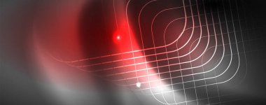 Parlak neon techno şablonu. Neon hatları arka plan, 80s tarzı lazer ışınları