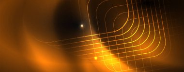 Parlak neon techno şablonu. Neon hatları arka plan, 80s tarzı lazer ışınları