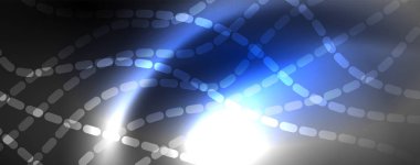 Neon vektör dalga hatları soyut arka plan, sihirli futuristik techno tasarım
