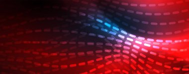 Mavi Neon renkli ışık arka planda pürüzsüz dalga hatları. Karanlık, parlak hareket, sihirli uzay ışık üzerinde parlayan soyut dalga