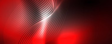Neon vektör dalga hatları soyut arka plan, sihirli futuristik techno tasarım