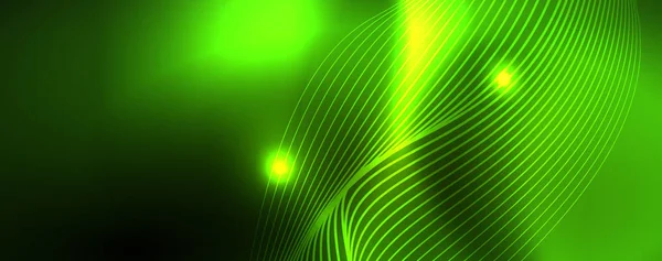 Glänzende Neon-Vektorwellenlinie abstrakter Hintergrund, Bewegungskonzept — Stockvektor
