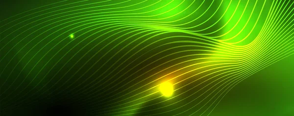Glanzende Neon lijnen techno magische futuristische achtergrond, magische energie ruimte lichtconcept, abstracte achtergrond behang design — Stockvector